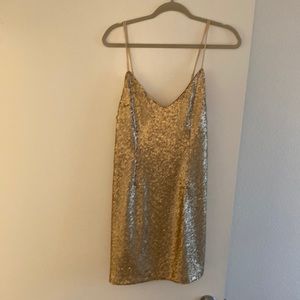 Gold sequin dress